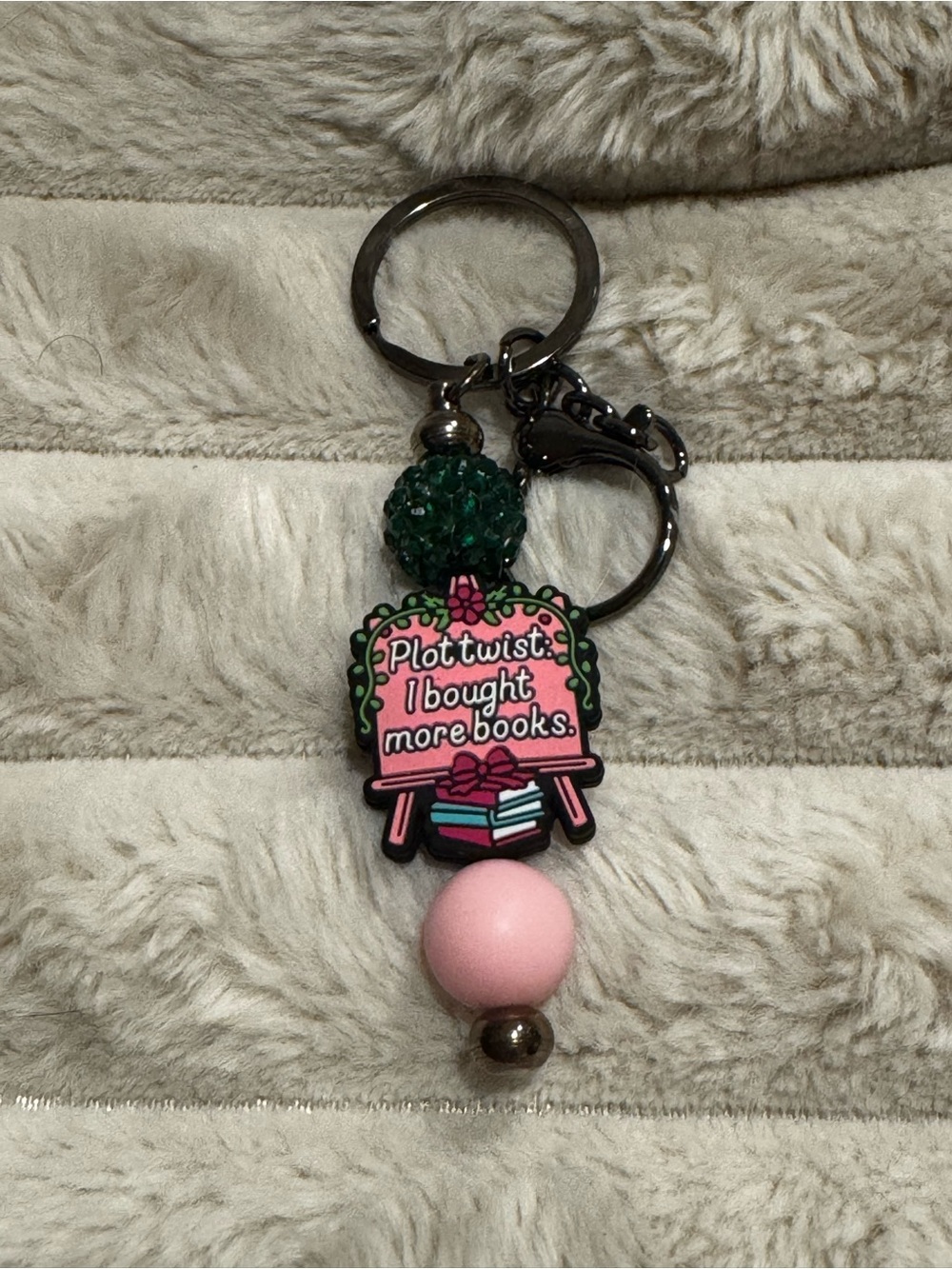 Pink 'Plot Twist I Bought More Books' Booklover Keychain